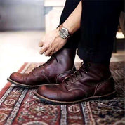 Ankle Boots – Men's Retro Lace-Up Boots, Autumn Leather Boots-Southern-Taylor