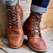 Ankle Boots – Men's Retro Lace-Up Boots, Autumn Leather Boots-Southern-Taylor