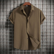 Linen Shirt | Buttoned Up | Lightweight | Short Sleeve Shirt | Men's Summer Clothes