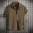 Linen Shirt | Buttoned Up | Lightweight | Short Sleeve Shirt | Men's Summer Clothes