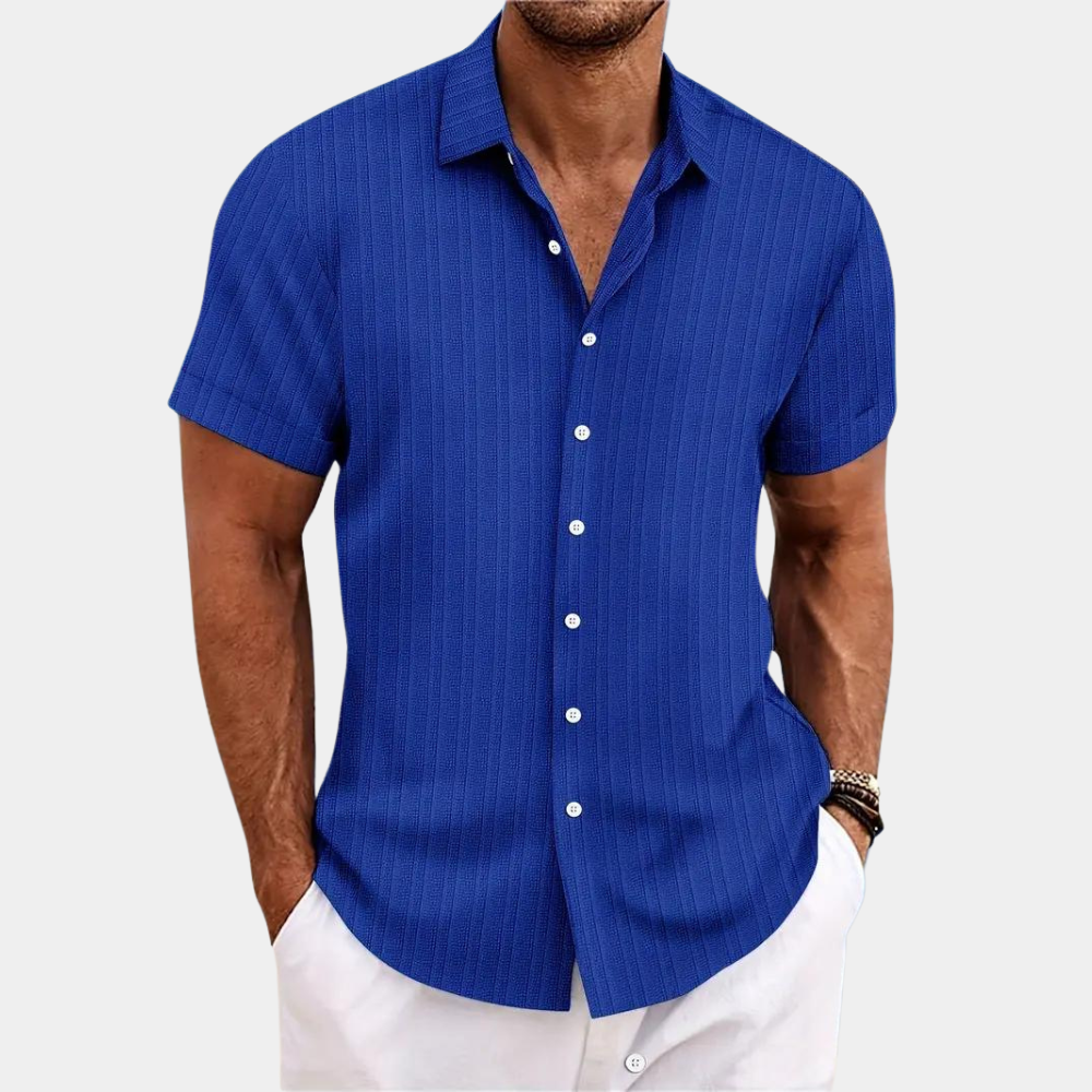 Button-Up Shirt | Lightweight | Collared | Short Sleeve Shirt | Men's Summer Clothes