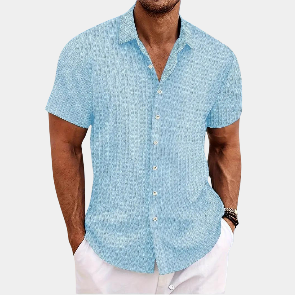 Button-Up Shirt | Lightweight | Collared | Short Sleeve Shirt | Men's Summer Clothes