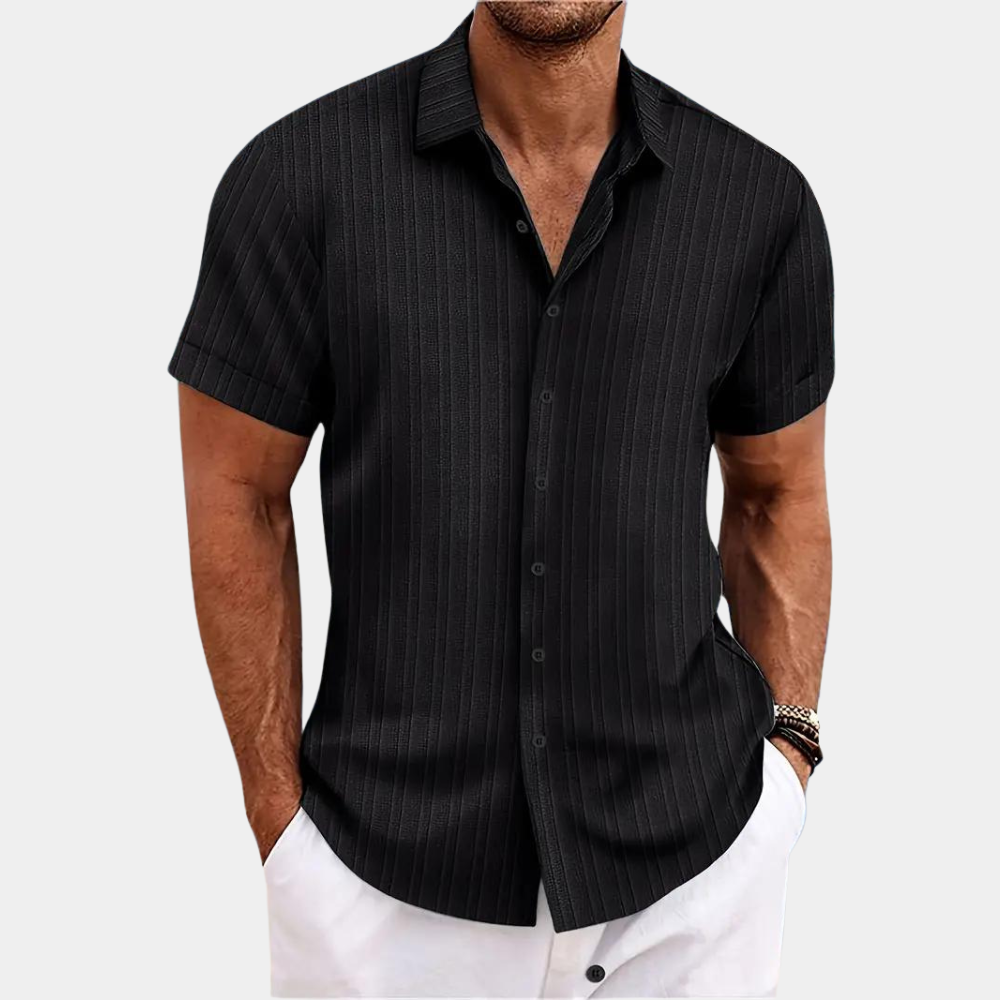 Button-Up Shirt | Lightweight | Collared | Short Sleeve Shirt | Men's Summer Clothes