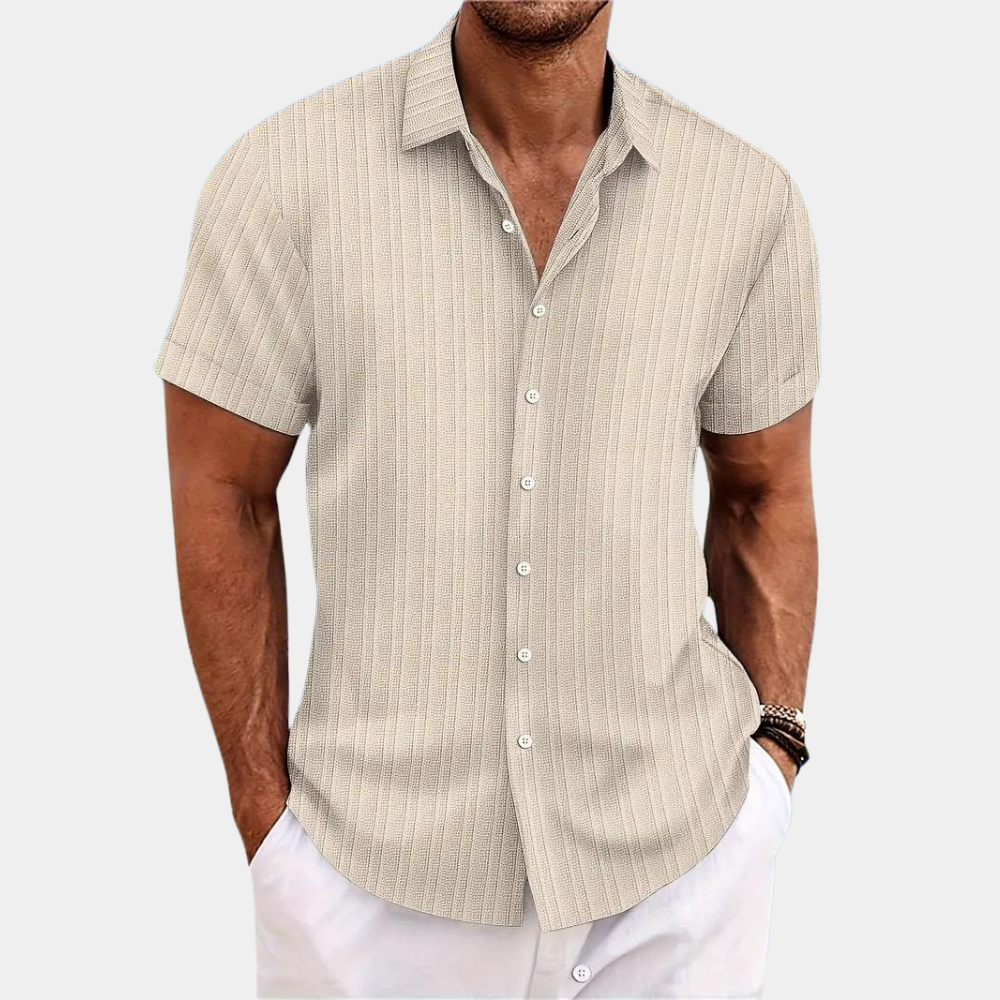 Button-Up Shirt | Lightweight | Collared | Short Sleeve Shirt | Men's Summer Clothes