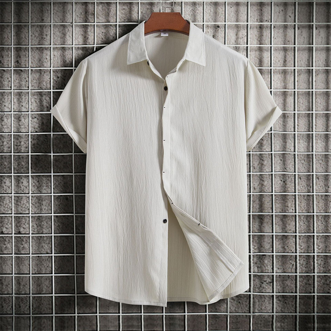 Linen Shirt | Buttoned Up | Lightweight | Short Sleeve Shirt | Men's Summer Clothes