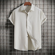 Linen Shirt | Buttoned Up | Lightweight | Short Sleeve Shirt | Men's Summer Clothes