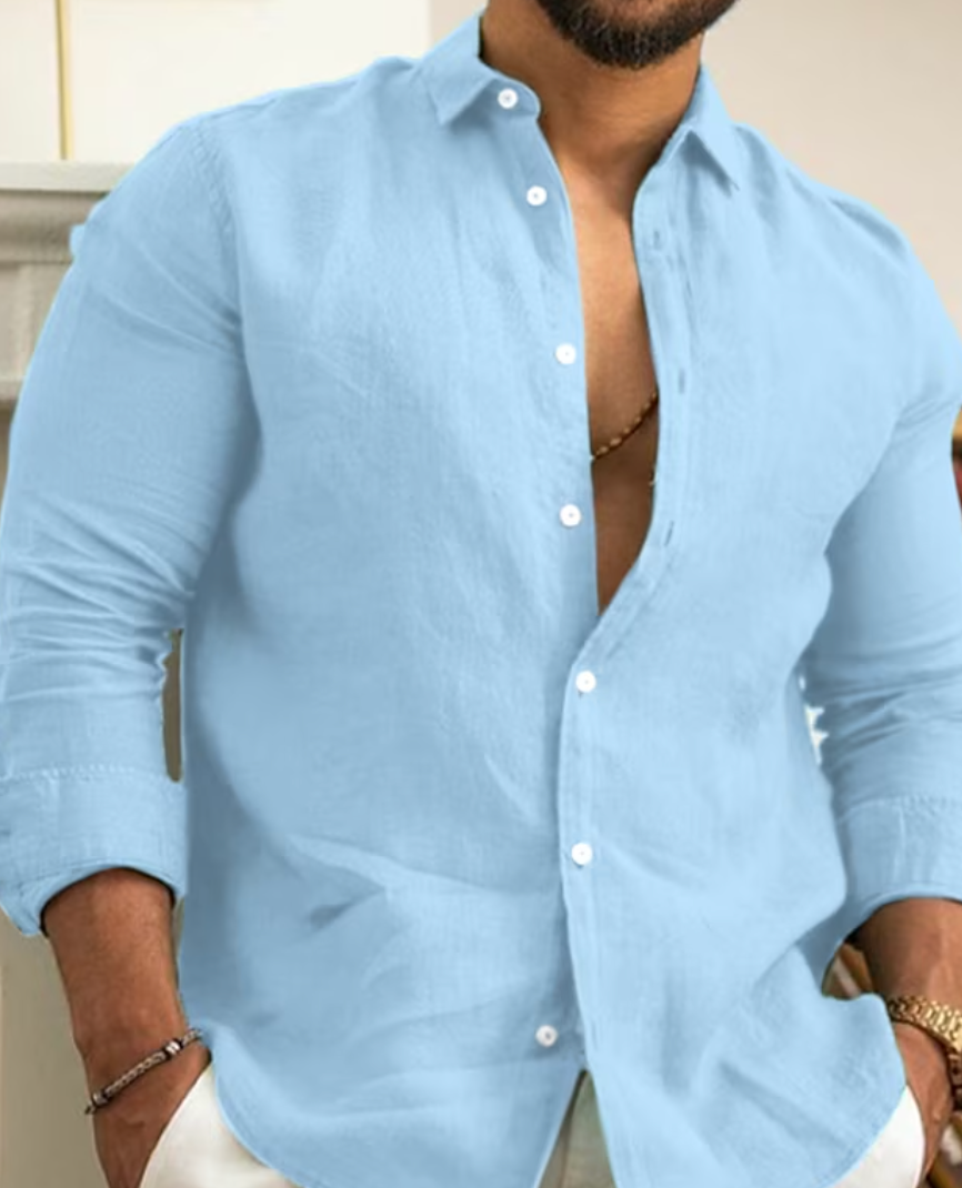 Linen Shirt | Lightweight | Button-Up | Long Sleeve Shirt | Men's Shirt