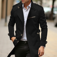 Trench Coat - Men's Classic Mid Length Single Breasted Trench Coat