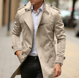 Trench Coat - Men's Classic Mid Length Single Breasted Trench Coat
