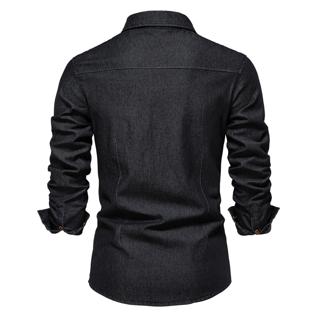 Denim Shirt | Button-Up | Collared | Long Sleeve Shirt | Men's Shirt