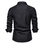 Denim Shirt | Button-Up | Collared | Long Sleeve Shirt | Men's Shirt