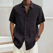 Short Sleeve Shirt - Men's Lightweight Loose Fit Button-Up Shirt for Summer