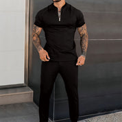 Co-Ord Set - Short Sleeve - Quarter Zip - Two-Piece Set - Men's Clothing