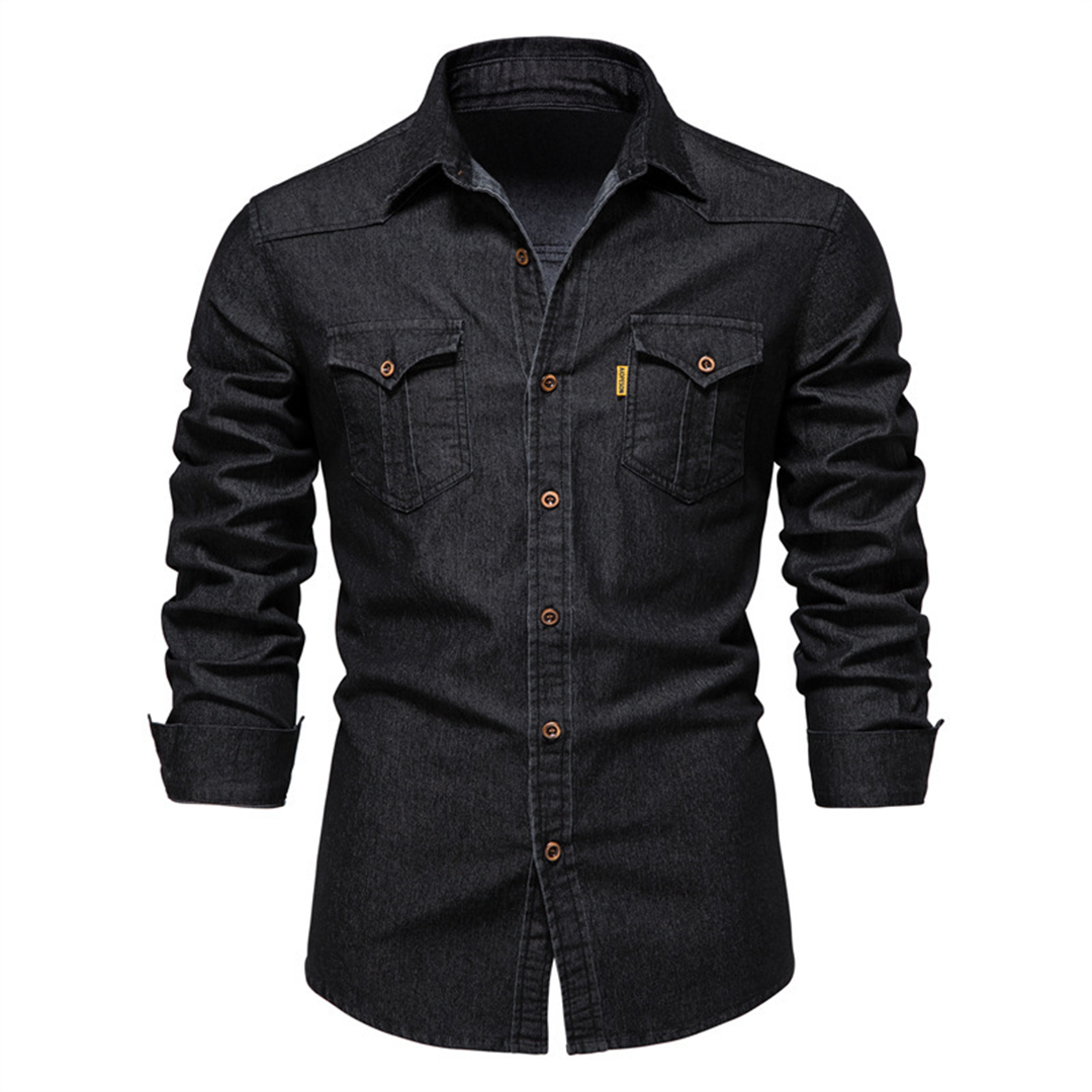 Denim Shirt | Button-Up | Collared | Long Sleeve Shirt | Men's Shirt