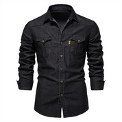 Denim Shirt | Button-Up | Collared | Long Sleeve Shirt | Men's Shirt