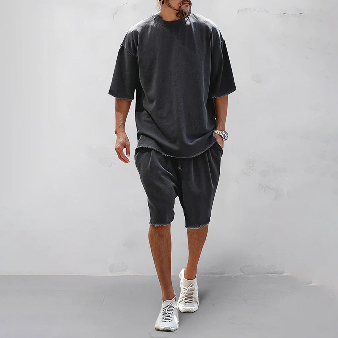 Shorts and Tshirt Set - Loose Fit - Oversized - Two-Piece Set - Men's Summer Clothes