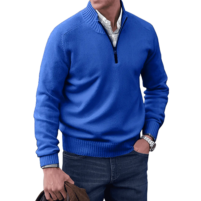 Mens Quarter Zip Jumper - Winter - Pullover - Knitted jumper - Mens Half Zip Sweater
