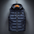 Puffer Vest - Hooded - Sleeveless - Quilted Vest - Men's Winter Vest