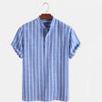 Striped Shirt - Summer - Buttoned Up - Short Sleeve Shirt - Men's Shirts