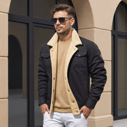 Winter Jacket - Short - Fleece Lined - Sherpa Lined Jacket - Men's Winter Jacket