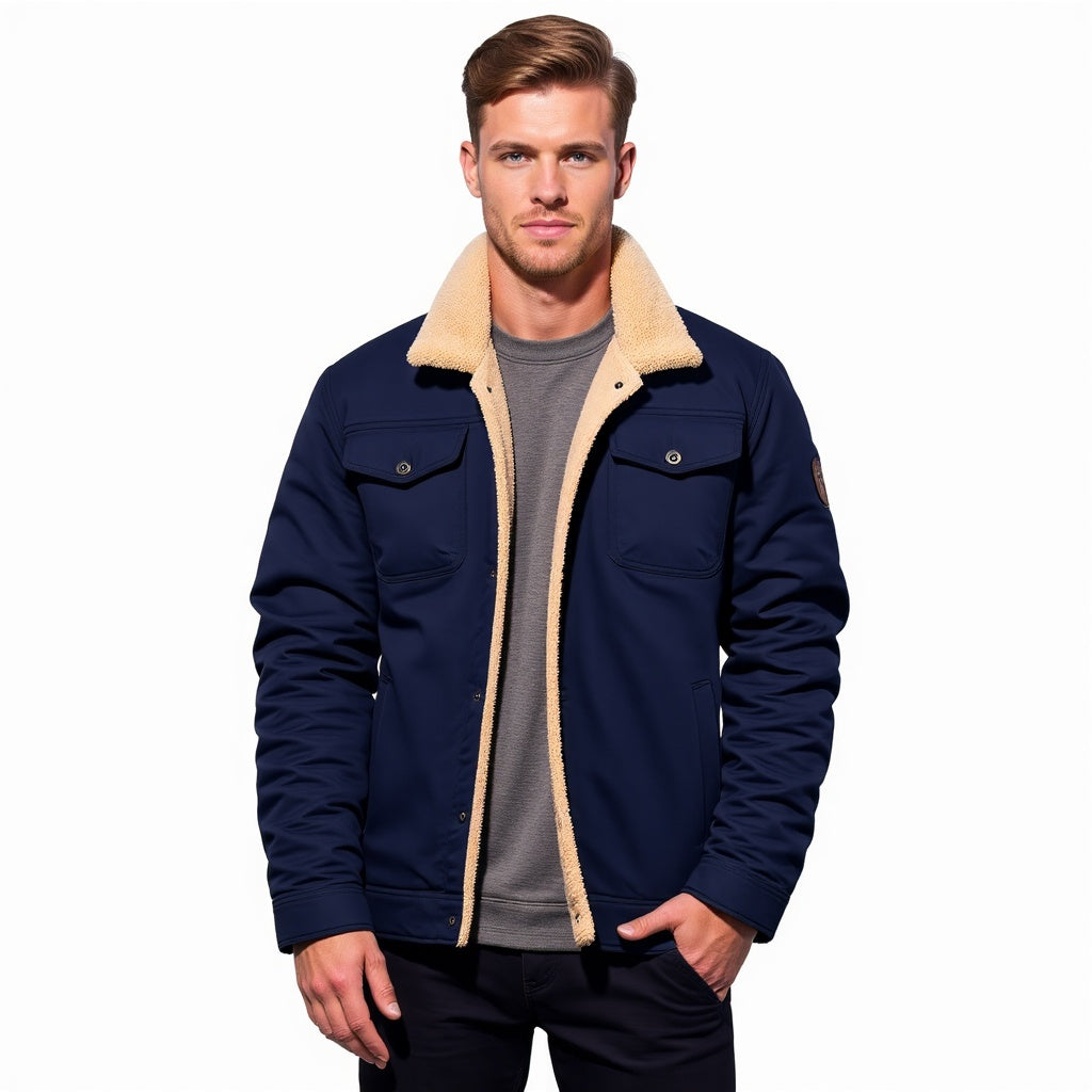 Winter Jacket - Short - Fleece Lined - Sherpa Lined Jacket - Men's Winter Jacket