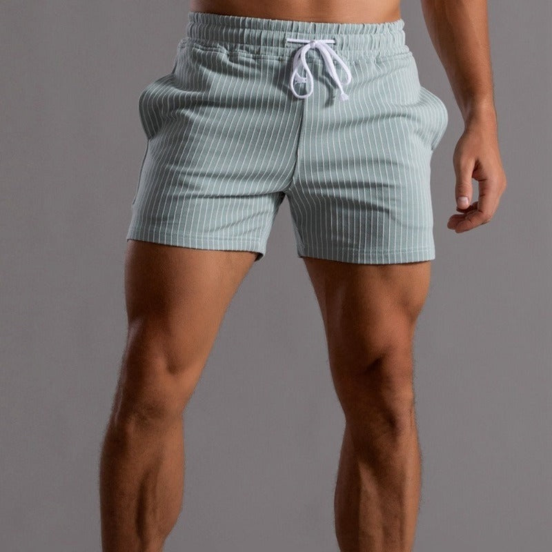 Summer Shorts - Striped - Elastic Waist - Drawstring Shorts - Men's Shorts