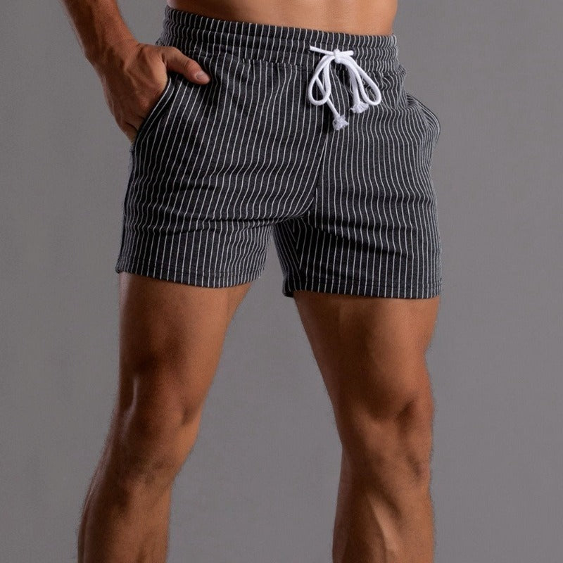 Summer Shorts - Striped - Elastic Waist - Drawstring Shorts - Men's Shorts