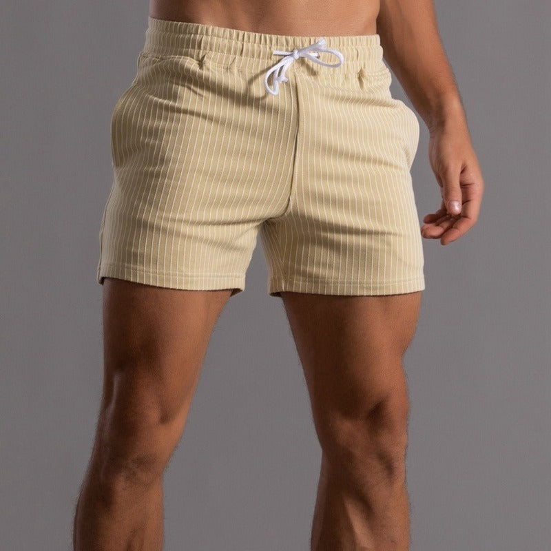 Summer Shorts - Striped - Elastic Waist - Drawstring Shorts - Men's Shorts