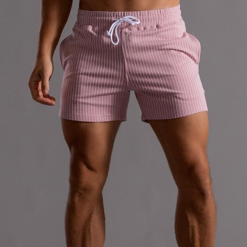 Summer Shorts - Striped - Elastic Waist - Drawstring Shorts - Men's Shorts