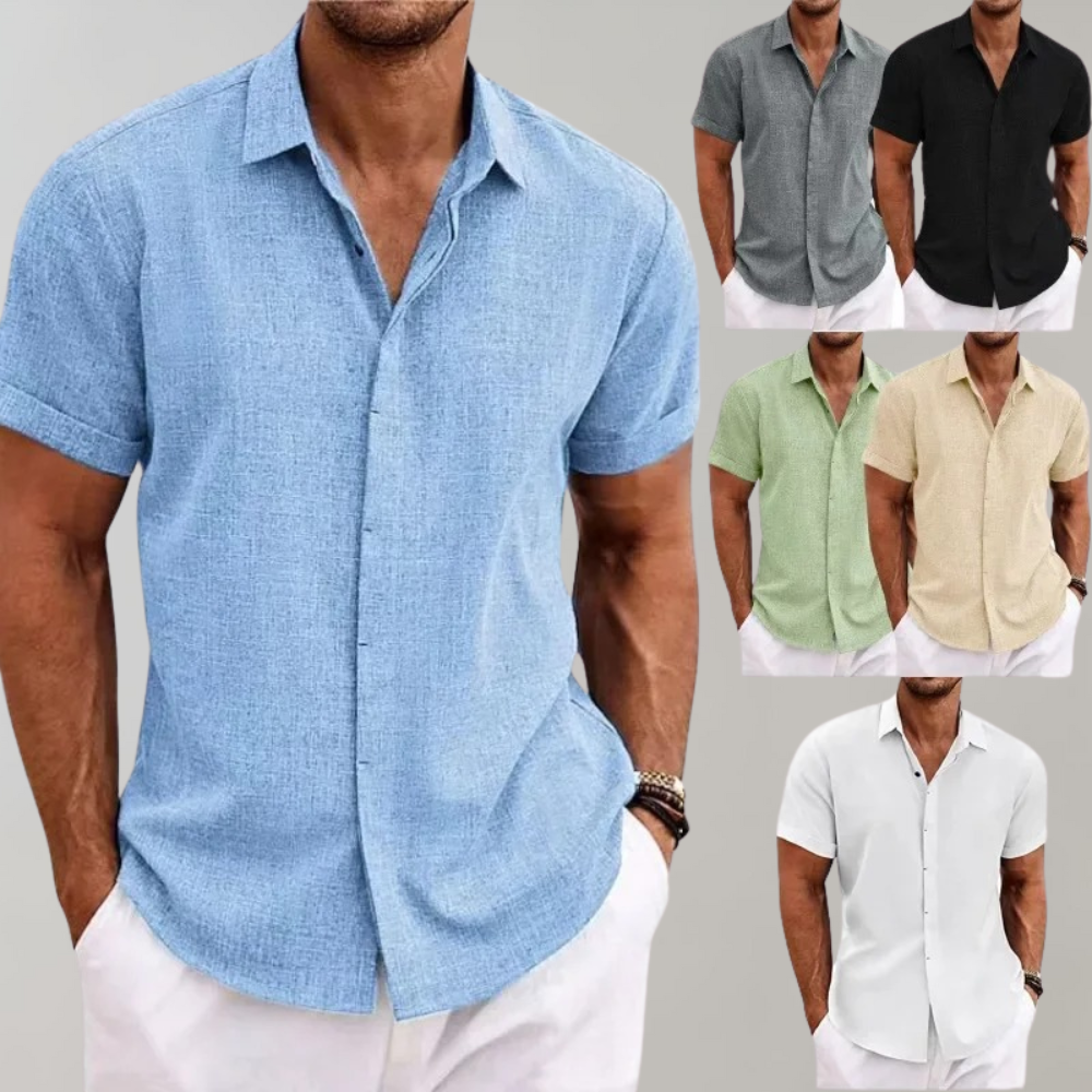 Summer Shirt - Polo Shirt - Button-Up - Short Sleeve Shirt - Men's Clothing