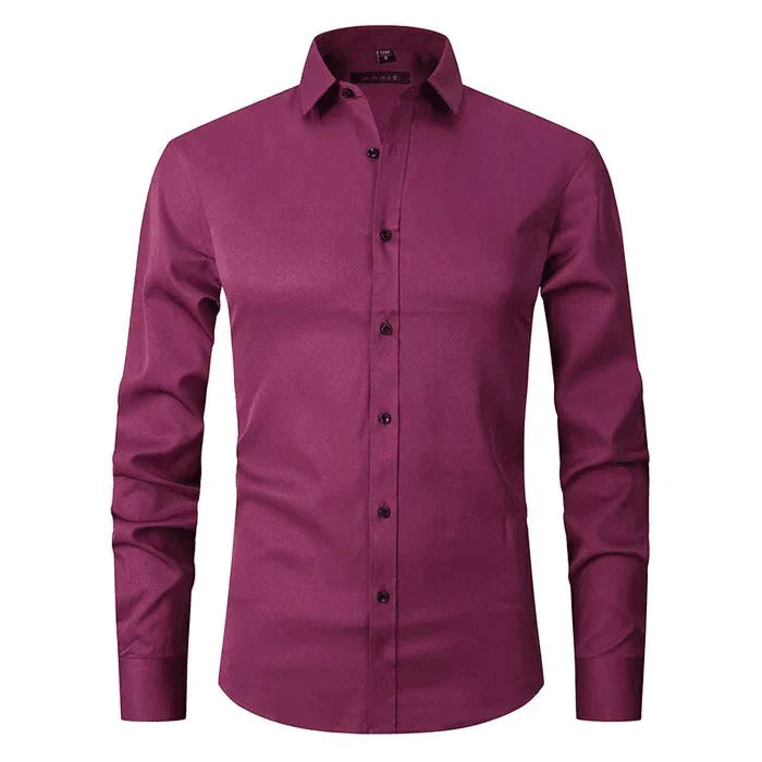 Dress Shirt - Long Sleeve - Stretchy - Non Iron Shirt - Men's Shirt