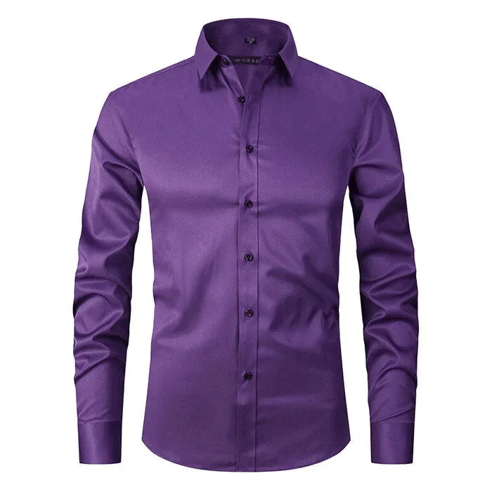 Dress Shirt - Long Sleeve - Stretchy - Non Iron Shirt - Men's Shirt