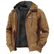 Winter Jacket - Men's Casual Hooded Fleece Lined Jacket