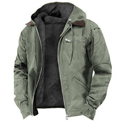 Winter Jacket - Men's Casual Hooded Fleece Lined Jacket