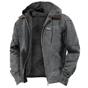 Winter Jacket - Men's Casual Hooded Fleece Lined Jacket
