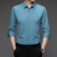Button-Up Shirt - Stretchy - Long Sleeve - Oxford Shirt - Men's Shirt