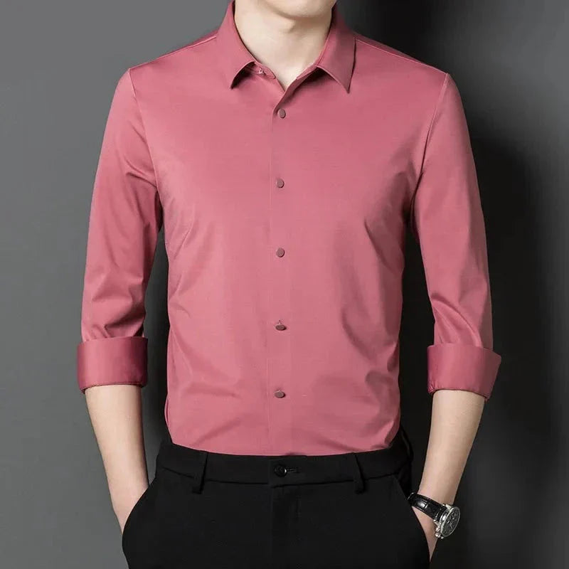 Button-Up Shirt - Stretchy - Long Sleeve - Oxford Shirt - Men's Shirt-Southern-Taylor