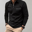 Long Sleeve Polo Shirt - Men's Collared Quarter Zip Polo Shirt