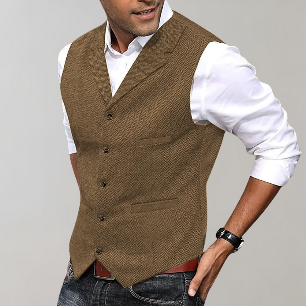 Men's Vest - Sleeveless - Single Breasted - Suit Vest - Men's Gilet