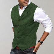 Men's Vest - Sleeveless - Single Breasted - Suit Vest - Men's Gilet