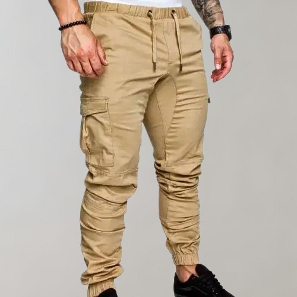 Cargo Joggers - Elastic Waist - Drawstring - Cargo Pants - Men's Trousers