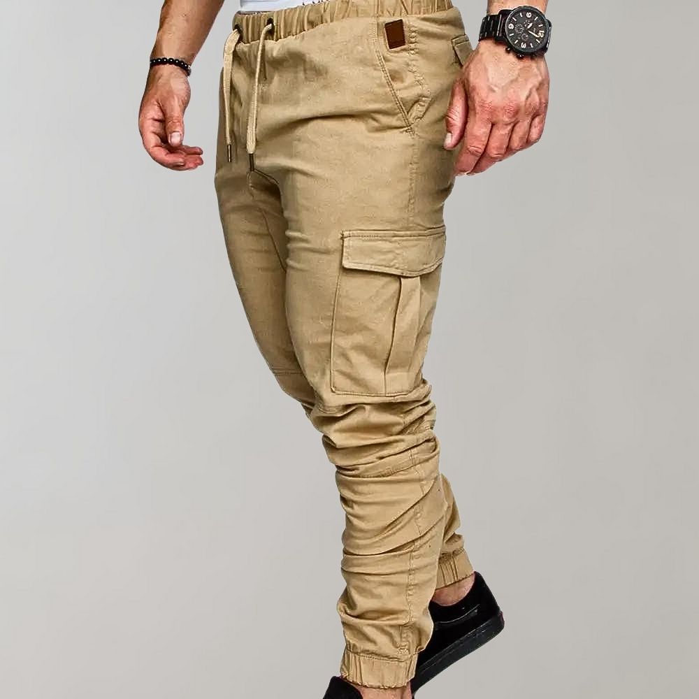Cargo Joggers - Elastic Waist - Drawstring - Cargo Pants - Men's Trousers
