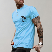 Men's T-Shirt | Palm Tree | Short Sleeve | Crew Neck T-Shirt | Men's Summer Clothes
