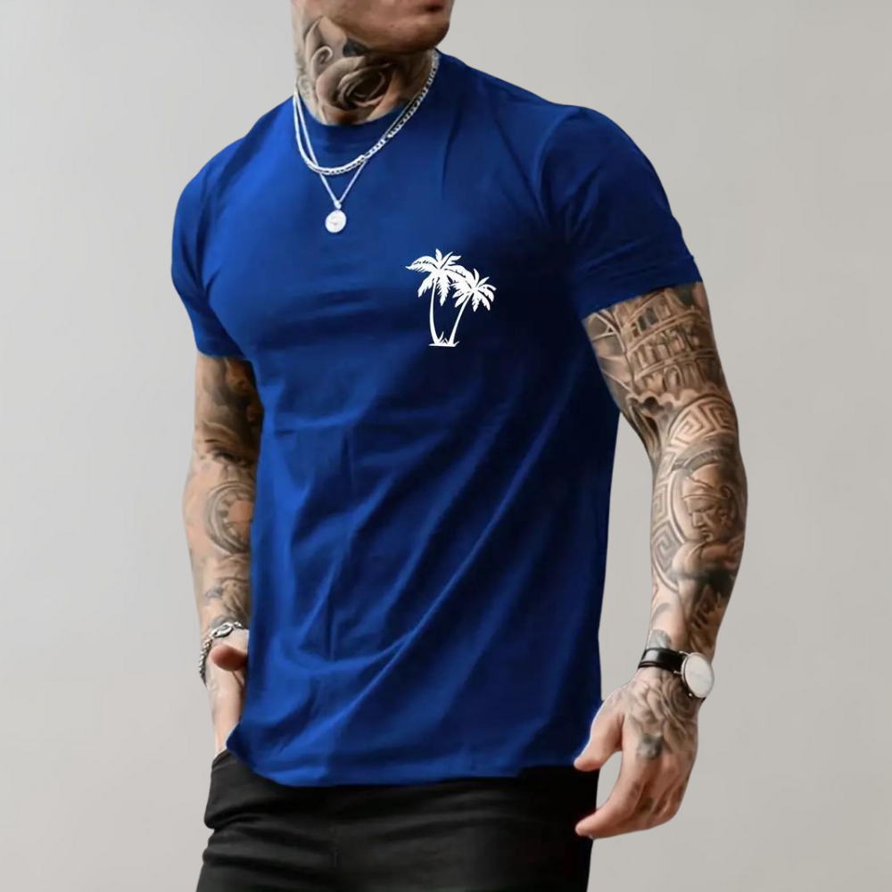 Men's T-Shirt | Palm Tree | Short Sleeve | Crew Neck T-Shirt | Men's Summer Clothes