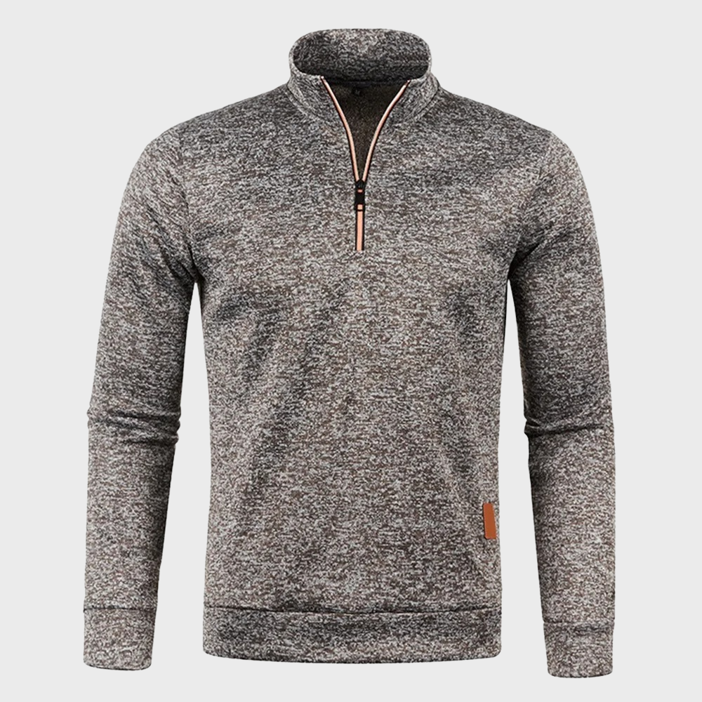 Quarter Zip Sweatshirt - Men's Casual Long Sleeve Half Zip Pullover
