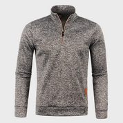Quarter Zip Sweatshirt - Men's Casual Long Sleeve Half Zip Pullover