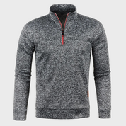 Quarter Zip Sweatshirt - Men's Casual Long Sleeve Half Zip Pullover