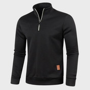 Quarter Zip Sweatshirt - Men's Casual Long Sleeve Half Zip Pullover