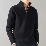 Quarter Zip Jumper - Men's Regular Fit Half Zip Knitted Sweater 