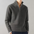 Quarter Zip Jumper - Men's Regular Fit Half Zip Knitted Sweater 